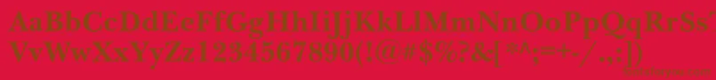 NewbaskervillecBold Font – Brown Fonts on Red Background