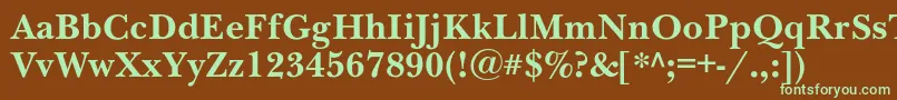 NewbaskervillecBold Font – Green Fonts on Brown Background