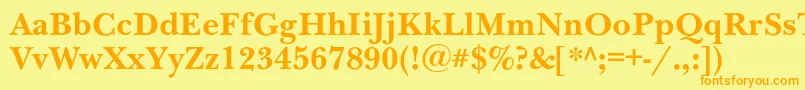 NewbaskervillecBold Font – Orange Fonts on Yellow Background