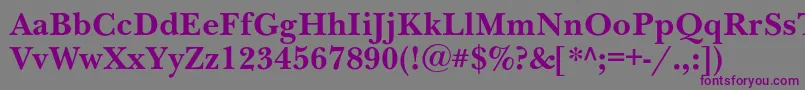 NewbaskervillecBold-fontti – violetit fontit harmaalla taustalla