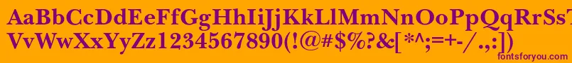 NewbaskervillecBold Font – Purple Fonts on Orange Background