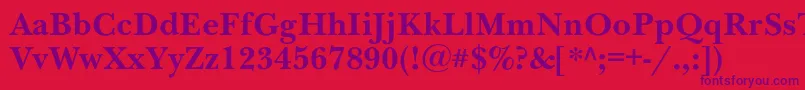 NewbaskervillecBold Font – Purple Fonts on Red Background