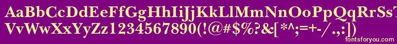 NewbaskervillecBold Font – Yellow Fonts on Purple Background