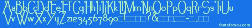 NoirEtBlancBold Font – Green Fonts on Blue Background