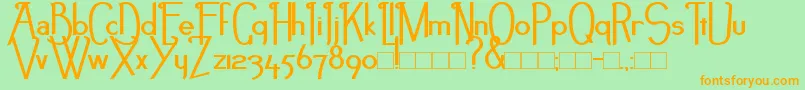 NoirEtBlancBold-Schriftart – Orangefarbene Schriften auf grünem Hintergrund