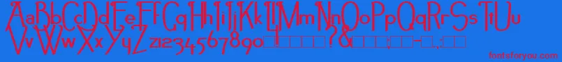 NoirEtBlancBold Font – Red Fonts on Blue Background