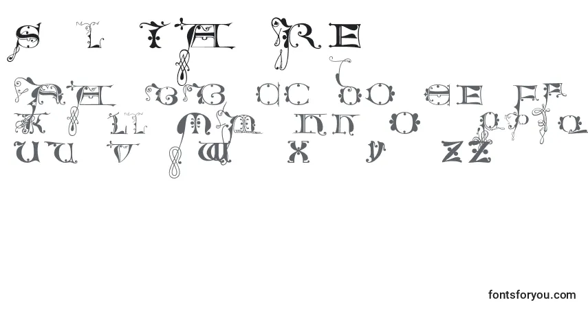Czcionka Solitaire – alfabet, cyfry, specjalne znaki