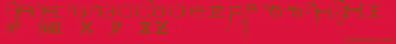 Solitaire Font – Brown Fonts on Red Background