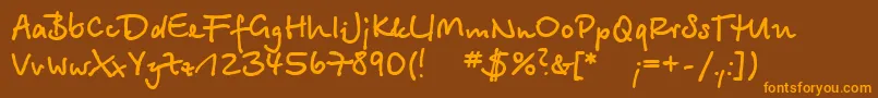 BetinaBold Font – Orange Fonts on Brown Background
