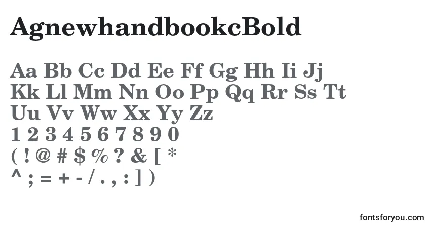 Шрифт AgnewhandbookcBold – алфавит, цифры, специальные символы