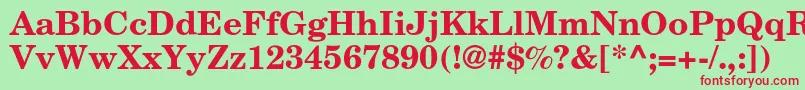 AgnewhandbookcBold Font – Red Fonts on Green Background