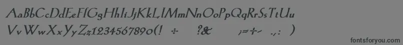 Saiba mais sobre a fonte KochromanBoldItalic Fonte KochromanBoldItalic – fontes pretas em um fundo cinza