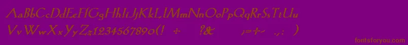 KochromanBoldItalic Font – Brown Fonts on Purple Background