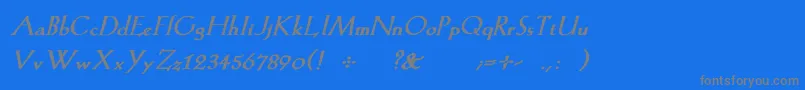 KochromanBoldItalic-Schriftart – Graue Schriften auf blauem Hintergrund