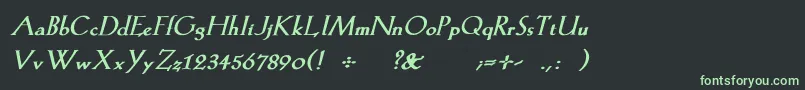 KochromanBoldItalic Font – Green Fonts on Black Background