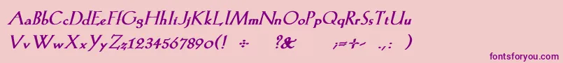 KochromanBoldItalic-Schriftart – Violette Schriften auf rosa Hintergrund