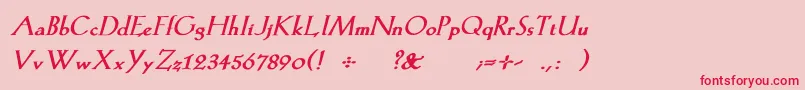Police KochromanBoldItalic – polices rouges sur fond rose