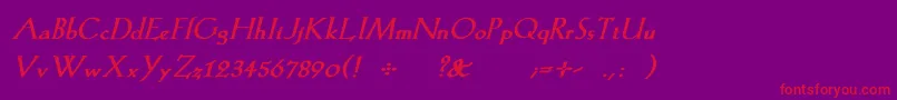 KochromanBoldItalic Font – Red Fonts on Purple Background
