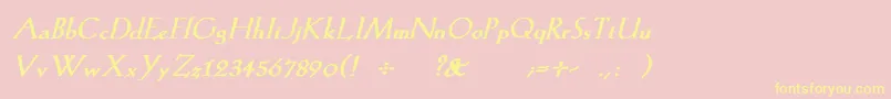 KochromanBoldItalic Font – Yellow Fonts on Pink Background