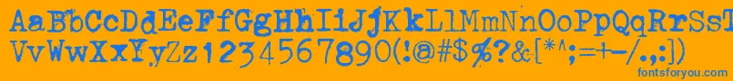 ThroughTheNight Font – Blue Fonts on Orange Background