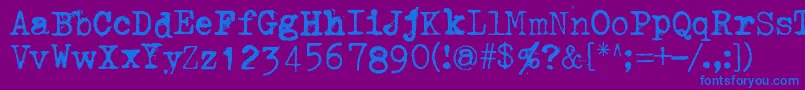 ThroughTheNight Font – Blue Fonts on Purple Background