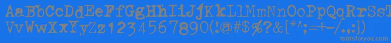 フォントThroughTheNight – 青い背景に灰色の文字