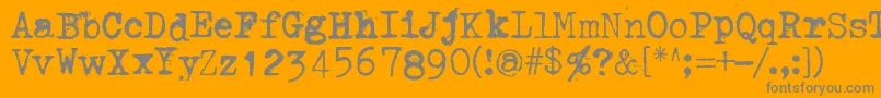 フォントThroughTheNight – オレンジの背景に灰色の文字