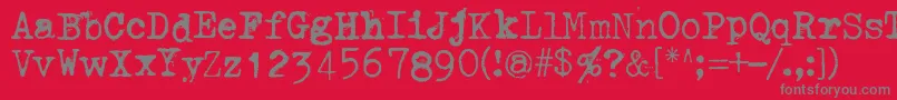 フォントThroughTheNight – 赤い背景に灰色の文字