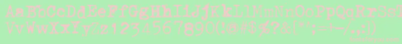 ThroughTheNight Font – Pink Fonts on Green Background