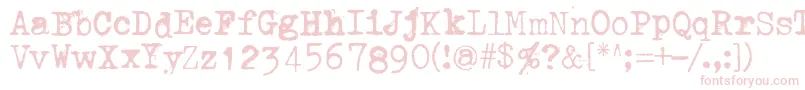 Fonte ThroughTheNight – fontes rosa em um fundo branco