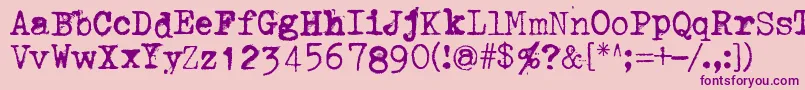 ThroughTheNight-Schriftart – Violette Schriften auf rosa Hintergrund