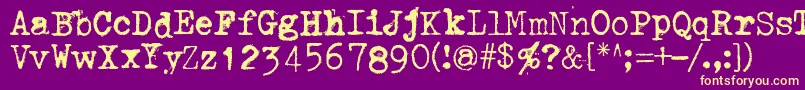 ThroughTheNight Font – Yellow Fonts on Purple Background