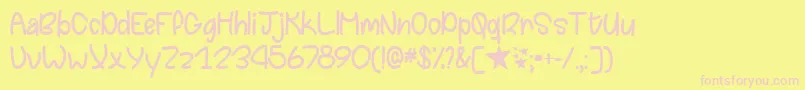 ChasingStarsTtf-fontti – vaaleanpunaiset fontit keltaisella taustalla