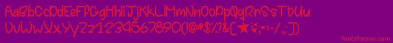 フォントChasingStarsTtf – 紫の背景に赤い文字