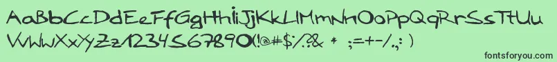 Loddyfont Font – Black Fonts on Green Background