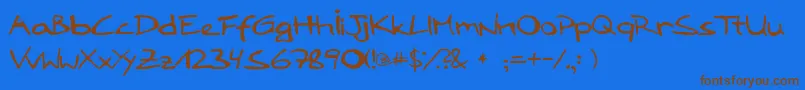 Loddyfont-fontti – ruskeat fontit sinisellä taustalla
