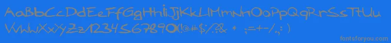 Loddyfont-fontti – harmaat kirjasimet sinisellä taustalla