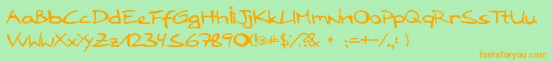 Loddyfont Font – Orange Fonts on Green Background