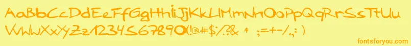 Loddyfont Font – Orange Fonts on Yellow Background