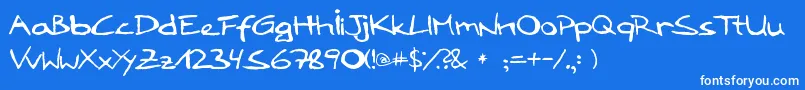 Loddyfont Font – White Fonts on Blue Background