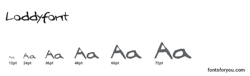 Loddyfont Font Sizes