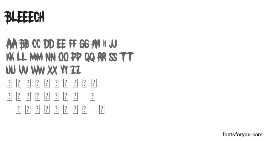 Шрифт Bleeech – алфавит, цифры, специальные символы