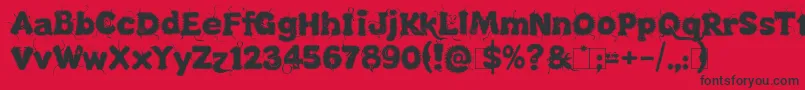 KingthingsLupineless Font – Black Fonts on Red Background