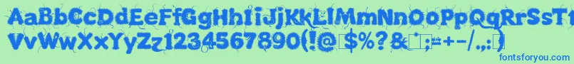 KingthingsLupineless Font – Blue Fonts on Green Background