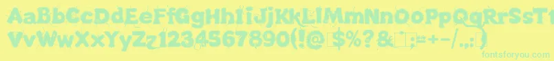 KingthingsLupineless Font – Green Fonts on Yellow Background