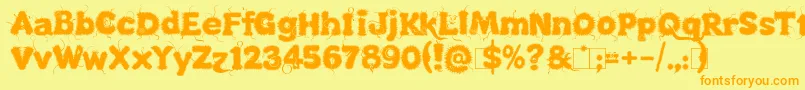 KingthingsLupineless Font – Orange Fonts on Yellow Background