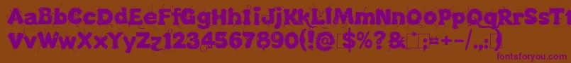 KingthingsLupineless Font – Purple Fonts on Brown Background