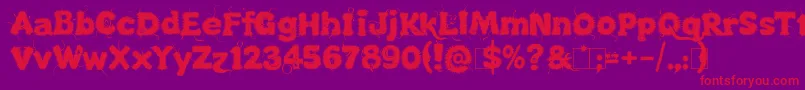 KingthingsLupineless Font – Red Fonts on Purple Background