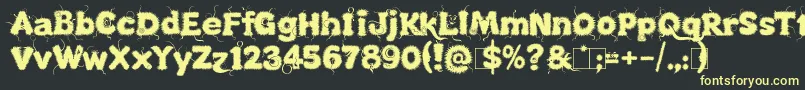KingthingsLupineless Font – Yellow Fonts on Black Background