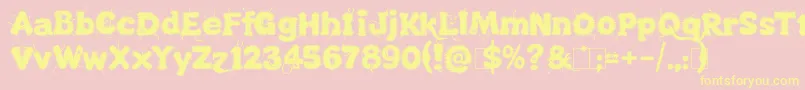 KingthingsLupineless Font – Yellow Fonts on Pink Background